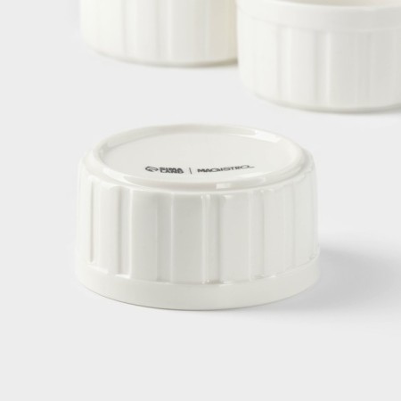 A set of Ramekines from heat -resistant ceramics Magistro "Caspar", 6 items: 200 ml, white color-1