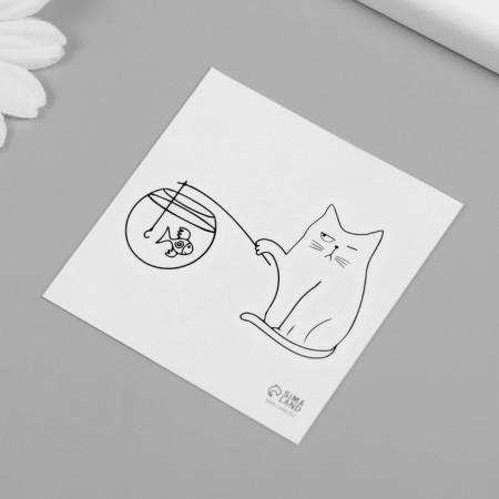 Tattoo on the body Black "cats" set 10 pcs 6x6 cm-5