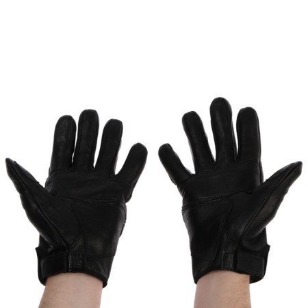 Motorcycle gloves with protective inserts, leather, size m-1