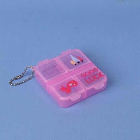 Hill -year -old "Good Luck", with a chain, 6.5 × 6 × 1.5 cm, 4 sections, color mix-3