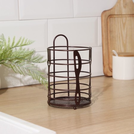 Drywall for cutlery shares, 17.5 × 11 × 11 cm, brown color-1