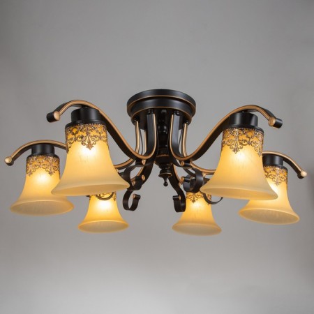 Barcelona chandelier 6he27 40W black and gold 72x72x26 cm Bayerlux-1