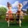 Garden figure "Grandma with a grandfather" on a bench 22x48x54cm