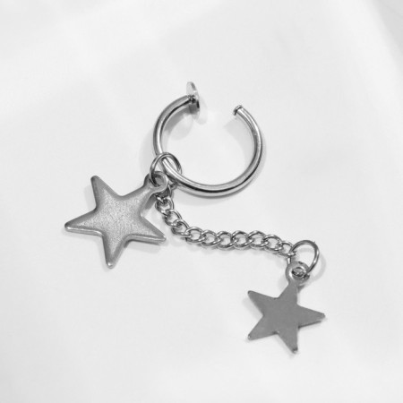 Piercing in the ear "Star" duet, d = 12 mm, color silver-2