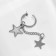 Piercing in the ear "Star" duet, d = 12 mm, color silver