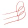 KREP nylon tundra clamp, for screed, 4.8x400 mm, red color, in packaging 100 pcs.