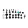 Clips and pistons fasteners, set 100 pcs