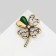 Brooch "Clover" half of the heart, white-green color in black gold