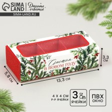 Box for 3 sweets with cells 