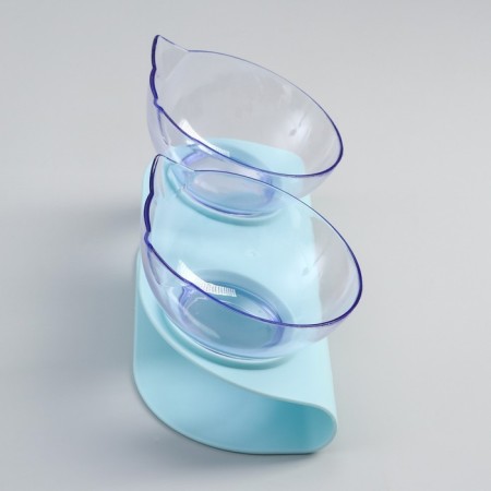 Plastic bowls on a turquoise stand 26 x 14 x 12 cm transparent-2