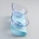Plastic bowls on a turquoise stand 26 x 14 x 12 cm transparent