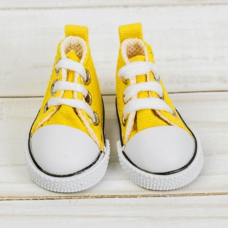 Doll sneakers, sole length 5 cm, yellow color-2