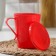 Mug with a lid "Leaves", 400 ml, 11.5 × 8.5 × 11 cm, color mix