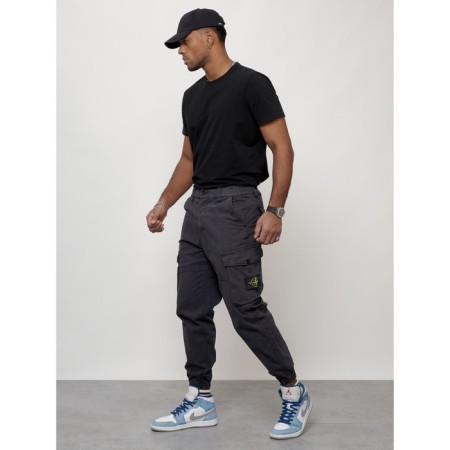 Cargo jeans men, size 48, dark gray color-5