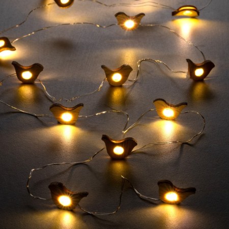 Garland “thread” 2 m dews with nozzles “bird”, IP20, silver thread, 20 LED, glow warm white, AAX2