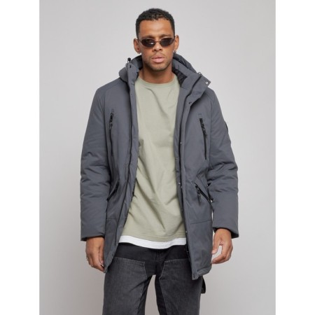 Lenced male winter park, size 58, dark gray color-8
