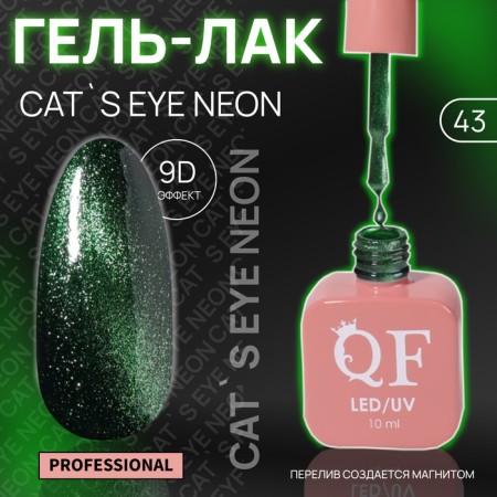 Cat`s Eye Neon nail polish gel, 3 phase, 10 ml, led/uv, color (43)