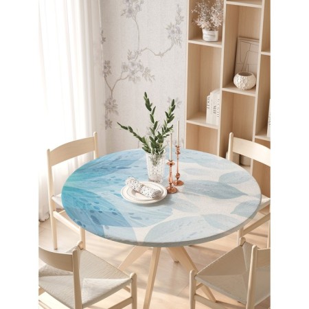 The tablecloth “Transparent petals”, round, oxford, elastic band, size 140x140 cm, diameter 105-120 cm-2