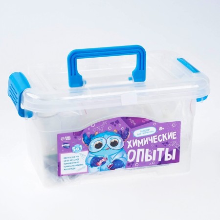 A set for creativity in a chest. Chemical experiments 5 in 1-5