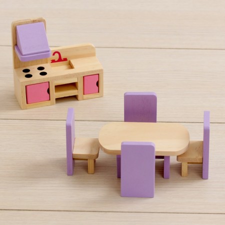 Puppet house "pink magic", with furniture-8