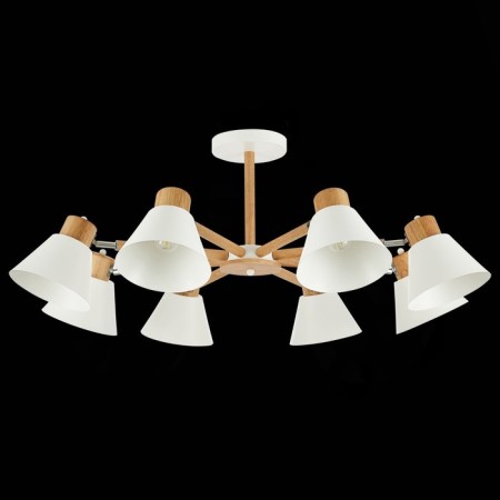 Ceiling EVOLUCE lamp. Sle103702-08. BUVE. 8x60 watts, E27, 85.5x85.5x37 cm, color light wood, white-3