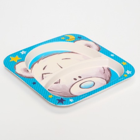 Baby plate, bamboo, blue, me to you-3