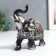 Polystone souvenir "Silver Elephant in Popon with patterns and rhinestones" MIX 15x14x7 cm