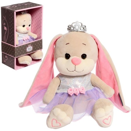 Soft toy "Bunny Lin", Princess in a dress with a crown ", 20 cm