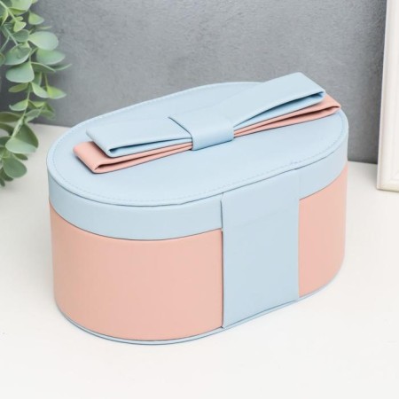 Casket to the leatherette for jewelry "Bant" Persian-blue 12x13.5x20.5 cm-4