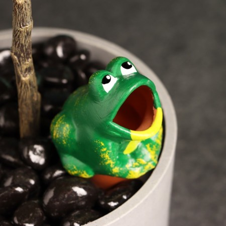 Wenter for indoor and garden plants "Frog" Kungur ceramics, 50ml, 4cm, green-4
