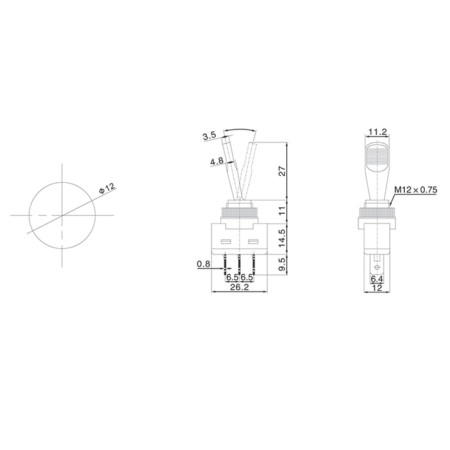 Tumbler 24V 20A (3C) On-off single-pole with red backlight (ASW-13D) Rexant-1
