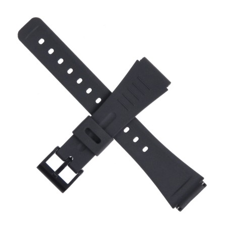 20 mm watch strap, silicone, L-22 cm, black