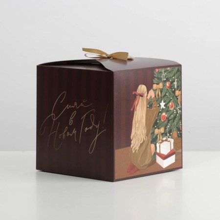 Folding box “Shine in the New Year”, 18 x 18 x 18 cm, New Year-1