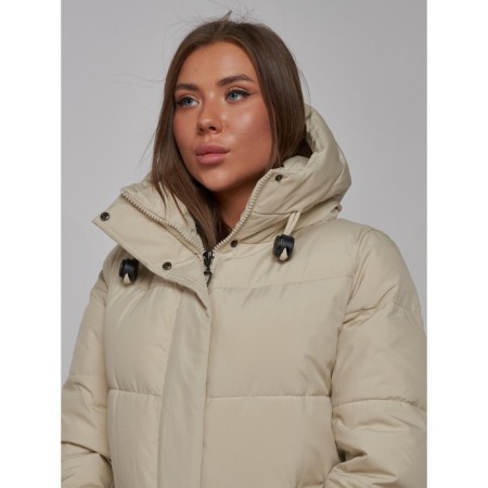 Coat insulated winter female, size 48, beige color-13