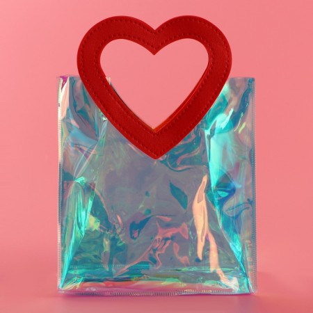 Gift package from PVC, red, irredist, 20 x 18 x 10 cm-4