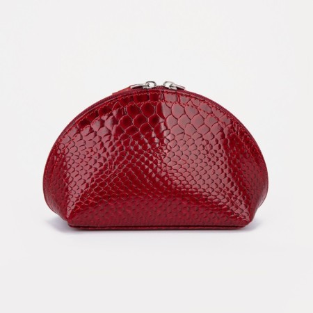 Cosmetic bag at the lightning textura, the color is red-1