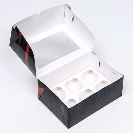 Packaging for 6 cupcakes with a window, "courageous", 25 x 17 x 10 cm-4