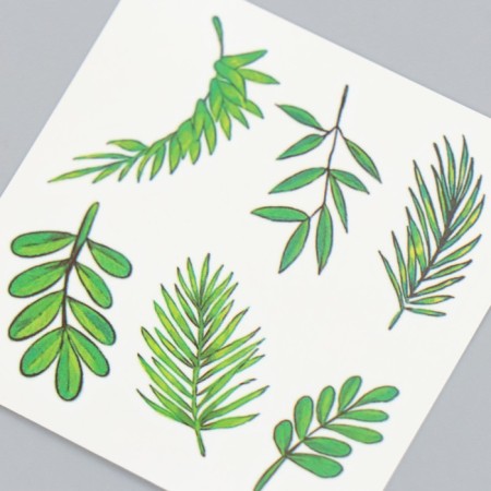 Tattoo on the body color "leaflets" 6x6 cm-2