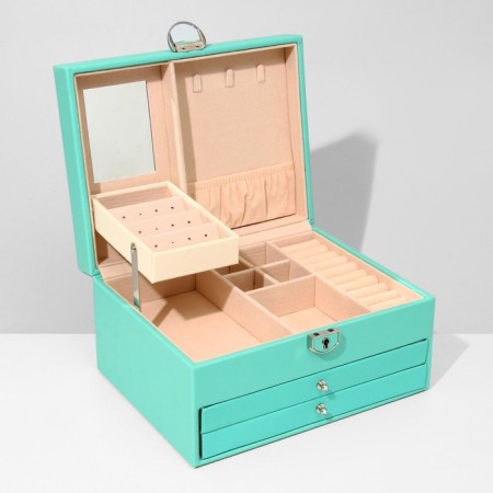 Steam for jewelry "Casket" sliding with a mirror, 22 × 17 × 11.5, blue color-5