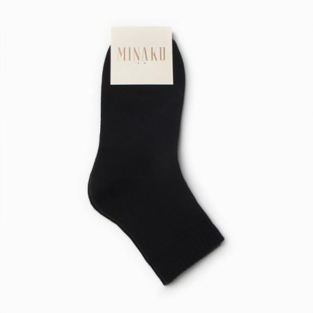 Women's terry socks minku, black color, rr 36-39 (23-25 ​​cm)-2