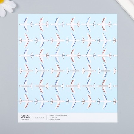 Scrapbooking paper "Aircraft" density 180 g 15.5x17 cm-1