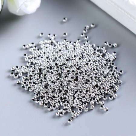 Beads for creativity plastic "silver" set 20 grams 0.3x0.3 cm
