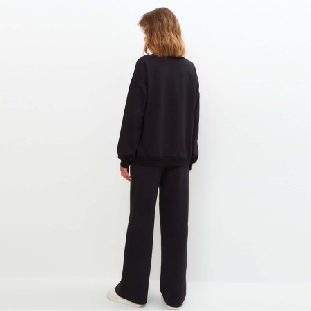 Women's costume (sweatshirt/pants), black color, size 52-2