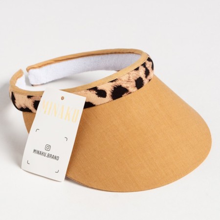 Feminine visor Minaku "Leopard" Brown color, rr 56-58-5
