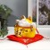 Souvenir Ceramics Piggy Code "Yellow Cat Mani-Neko with bells" 11.5x11.5x9.5 cm
