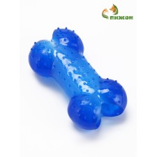Игрушка жевательная суперпрочная "Кость малая", 8,5 см, голубая