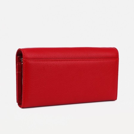 Women's wallet on magnets, red color-1