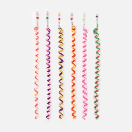 Hair decor, spiral 1 pc, 25 cm, color mix-6