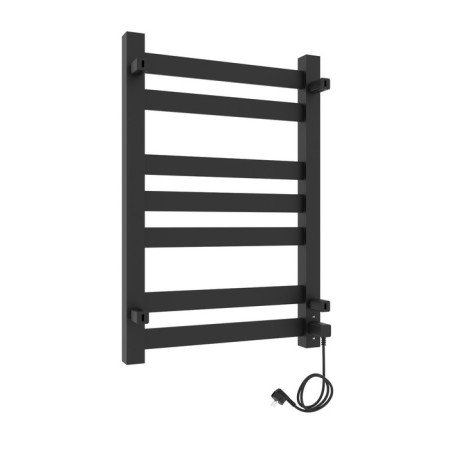 Two -heated towel rail Laris Hephaestus ChKCh, 500x800 mm, 7 crossbars, left, black-1