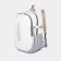 School backpack from textiles on lightning, 3 pockets, white/gray color